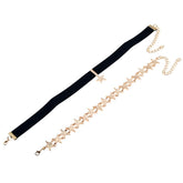 Kaamastra Double Layer Gothic Choker Necklace Jewelry In Gold For Women